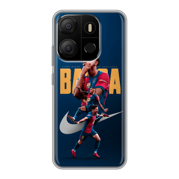 Силиконовый чехол на Tecno Pop 7 с принтом Барселона Barca Yamal 
