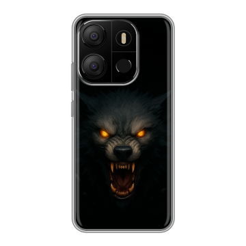 Силиконовый чехол на Tecno Pop 7 с принтом Волк Силиконовый чехол на Tecno Pop 7 с принтом Волк