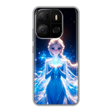 Силиконовый чехол на Tecno Pop 7 с принтом Холодное сердце Frozen