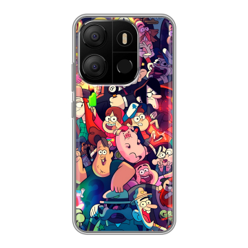 Силиконовый чехол на Tecno Pop 7 с принтом Gravity Falls Гравити Фолз