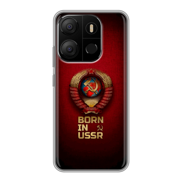 Силиконовый чехол на Tecno Pop 7 с принтом Флаг Герб СССР Силиконовый чехол на Tecno Pop 7 с принтом Флаг Герб СССР