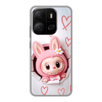 Силиконовый чехол на Tecno Pop 7 с принтом Labubu Лабубу