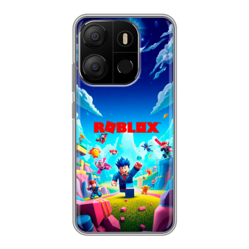 Силиконовый чехол на Tecno Pop 7 с принтом Roblox Роблокс