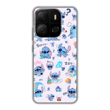 Силиконовый чехол на Tecno Pop 7 с принтом Лило и Стич