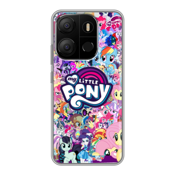 Силиконовый чехол на Tecno Pop 7 с принтом My little pony Дружба чудо