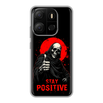 Силиконовый чехол на Tecno Pop 7 с принтом смешной скелет Силиконовый чехол на Tecno Pop 7 с принтом смешной скелет