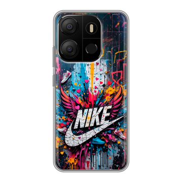 Силиконовый чехол на Tecno Pop 7 с принтом Nike Найк