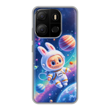 Силиконовый чехол на Tecno Pop 7 с принтом Labubu Лабубу