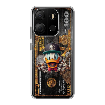 Силиконовый чехол на Tecno Pop 7 с принтом Дональд Дак Доллар