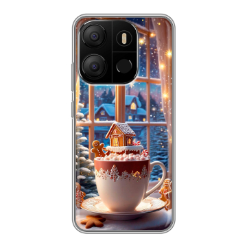 Силиконовый чехол на Tecno Pop 7 с принтом Новый год Силиконовый чехол на Tecno Pop 7 с принтом Новый год
