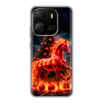 Силиконовый чехол на Tecno Pop 7 с принтом Новый год Силиконовый чехол на Tecno Pop 7 с принтом Новый год