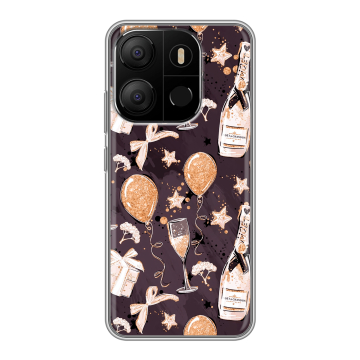Силиконовый чехол на Tecno Pop 7 с принтом Новый год Силиконовый чехол на Tecno Pop 7 с принтом Новый год