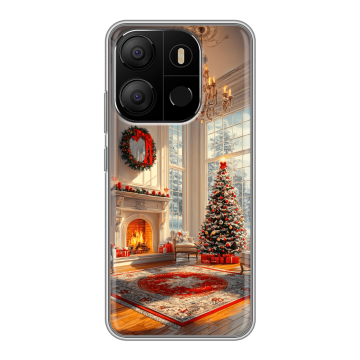 Силиконовый чехол на Tecno Pop 7 с принтом Новый год Силиконовый чехол на Tecno Pop 7 с принтом Новый год