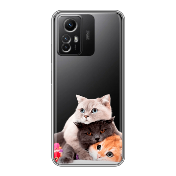 Силиконовый чехол на Xiaomi RedMi Note 12S с принтом Кошки Силиконовый чехол на Xiaomi RedMi Note 12S с принтом Кошки