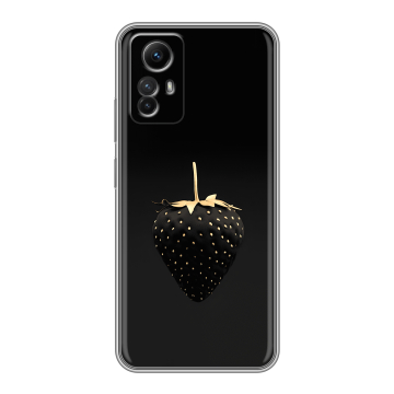 Силиконовый чехол на Xiaomi RedMi Note 12S с принтом Черная клубника Силиконовый чехол на Xiaomi RedMi Note 12S с принтом Черная клубника