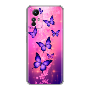Силиконовый чехол на Xiaomi RedMi Note 12S с принтом Бабочки Силиконовый чехол на Xiaomi RedMi Note 12S с принтом Бабочки