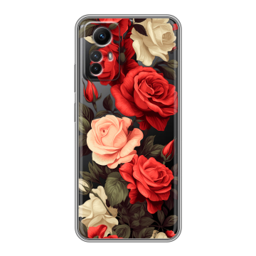 Силиконовый чехол на Xiaomi RedMi Note 12S с принтом Розы Силиконовый чехол на Xiaomi RedMi Note 12S с принтом Розы