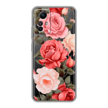Силиконовый чехол на Xiaomi RedMi Note 12S с принтом Розы Силиконовый чехол на Xiaomi RedMi Note 12S с принтом Розы