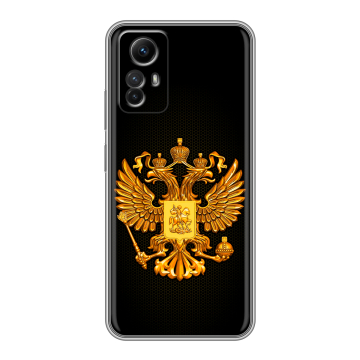 Силиконовый чехол на Xiaomi RedMi Note 12S с принтом Герб России желтый