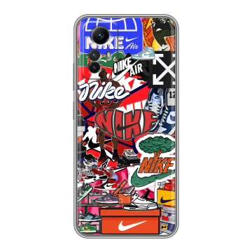 Силиконовый чехол на Xiaomi RedMi Note 12S с принтом Найк Nike яркий Силиконовый чехол на Xiaomi RedMi Note 12S с принтом Найк Nike яркий
