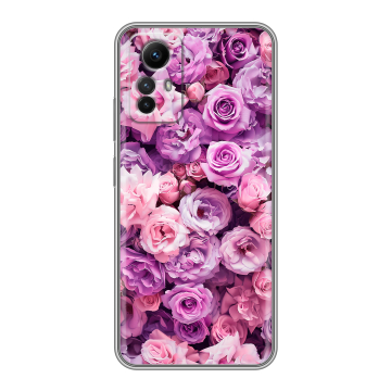 Силиконовый чехол на Xiaomi RedMi Note 12S с принтом лавандовые розы Силиконовый чехол на Xiaomi RedMi Note 12S с принтом лавандовые розы