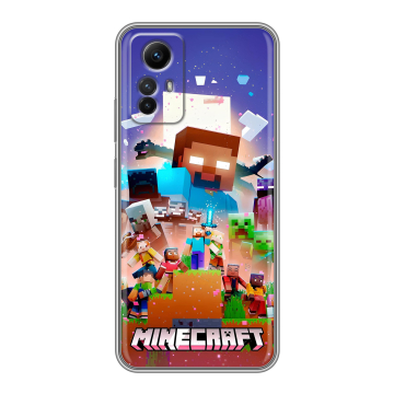 Силиконовый чехол на Xiaomi RedMi Note 12S с принтом Майнкрафт Minecraft