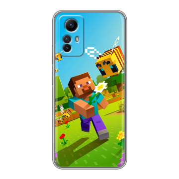 Силиконовый чехол на Xiaomi RedMi Note 12S с принтом Майнкрафт Minecraft Силиконовый чехол на Xiaomi RedMi Note 12S с принтом Майнкрафт Minecraft