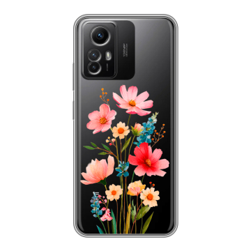 Силиконовый чехол на Xiaomi RedMi Note 12S с принтом Цветы Силиконовый чехол на Xiaomi RedMi Note 12S с принтом Цветы