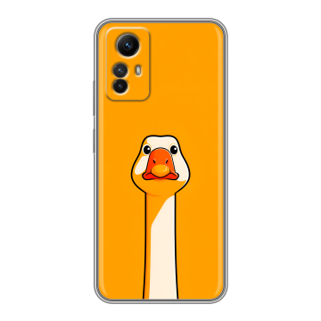 Силиконовый чехол на Xiaomi RedMi Note 12S с принтом Смешная утка Силиконовый чехол на Xiaomi RedMi Note 12S с принтом Смешная утка