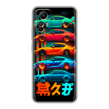 Силиконовый чехол на Xiaomi RedMi Note 12S с принтом машины тачки Силиконовый чехол на Xiaomi RedMi Note 12S с принтом машины тачки