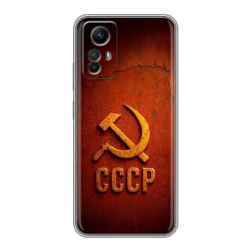 Силиконовый чехол на Xiaomi RedMi Note 12S с принтом Флаг Герб СССР Силиконовый чехол на Xiaomi RedMi Note 12S с принтом Флаг Герб СССР