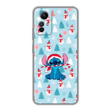 Силиконовый чехол на Xiaomi RedMi Note 12S с принтом Стич Новый год Силиконовый чехол на Xiaomi RedMi Note 12S с принтом Стич Новый год