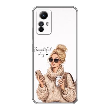 Силиконовый чехол на Xiaomi RedMi Note 12S с принтом женский Силиконовый чехол на Xiaomi RedMi Note 12S с принтом женский