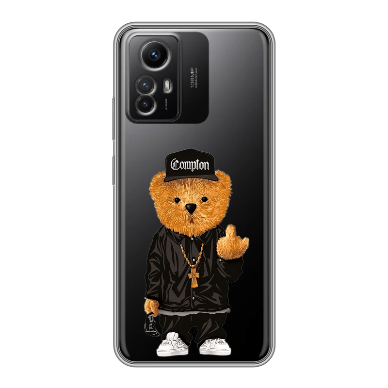 Силиконовый противоударный чехол на Xiaomi RedMi Note 12S с принтом Плюшевый медведь Силиконовый противоударный чехол на Xiaomi RedMi Note 12S с принтом Плюшевый медведь