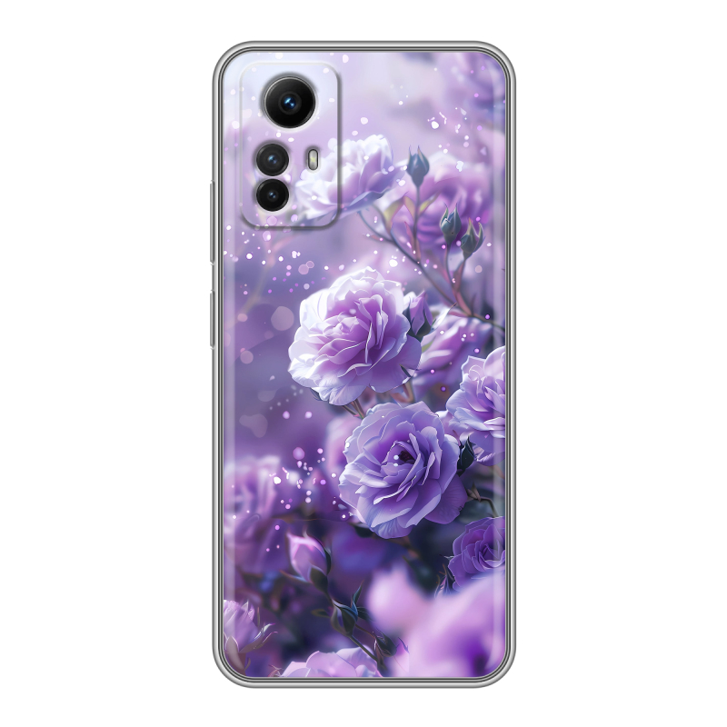 Силиконовый противоударный чехол на Xiaomi RedMi Note 12S с принтом Розы цветы Силиконовый противоударный чехол на Xiaomi RedMi Note 12S с принтом Розы цветы