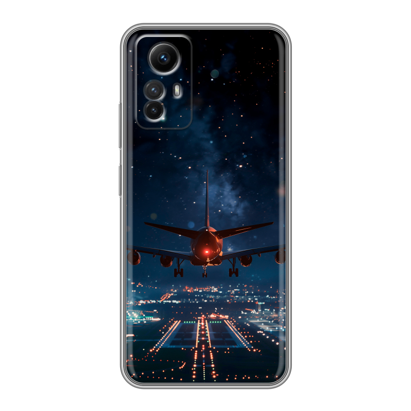 Силиконовый чехол на Xiaomi RedMi Note 12S с принтом самолет Силиконовый чехол на Xiaomi RedMi Note 12S с принтом самолет