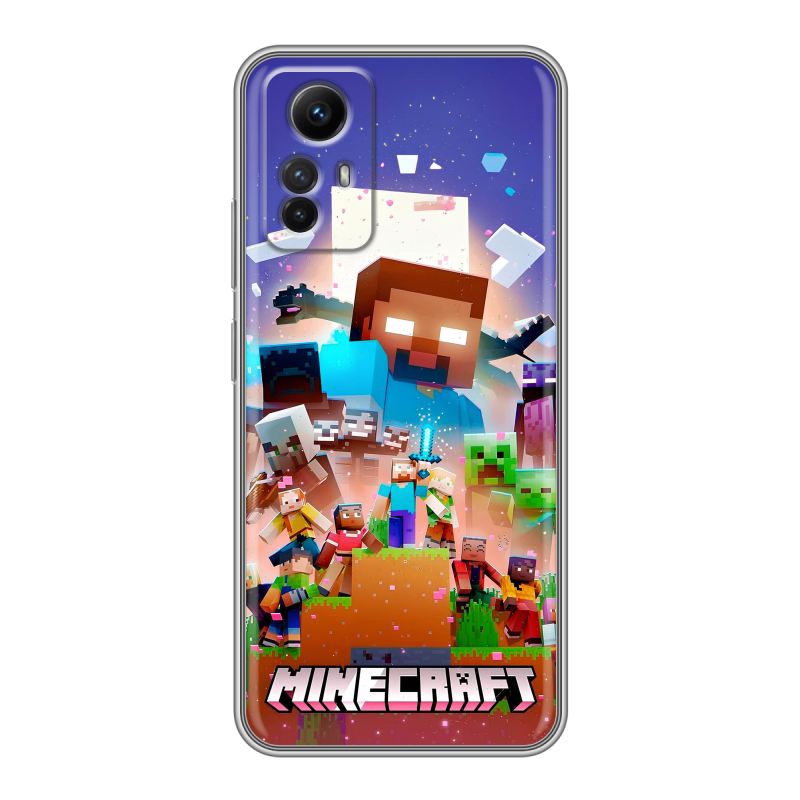 Силиконовый чехол на Xiaomi RedMi Note 12S с принтом Майнкрафт Minecraft Силиконовый чехол на Xiaomi RedMi Note 12S с принтом Майнкрафт Minecraft