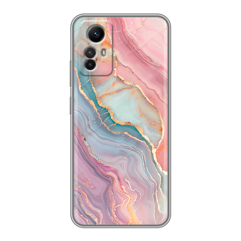 Силиконовый чехол на Xiaomi RedMi Note 12S с принтом розовый мрамор Силиконовый чехол на Xiaomi RedMi Note 12S с принтом розовый мрамор