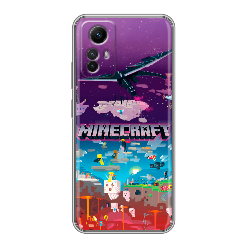 Силиконовый противоударный чехол на Xiaomi RedMi Note 12S с принтом Майнкрафт Minecraft Силиконовый противоударный чехол на Xiaomi RedMi Note 12S с принтом Майнкрафт Minecraft