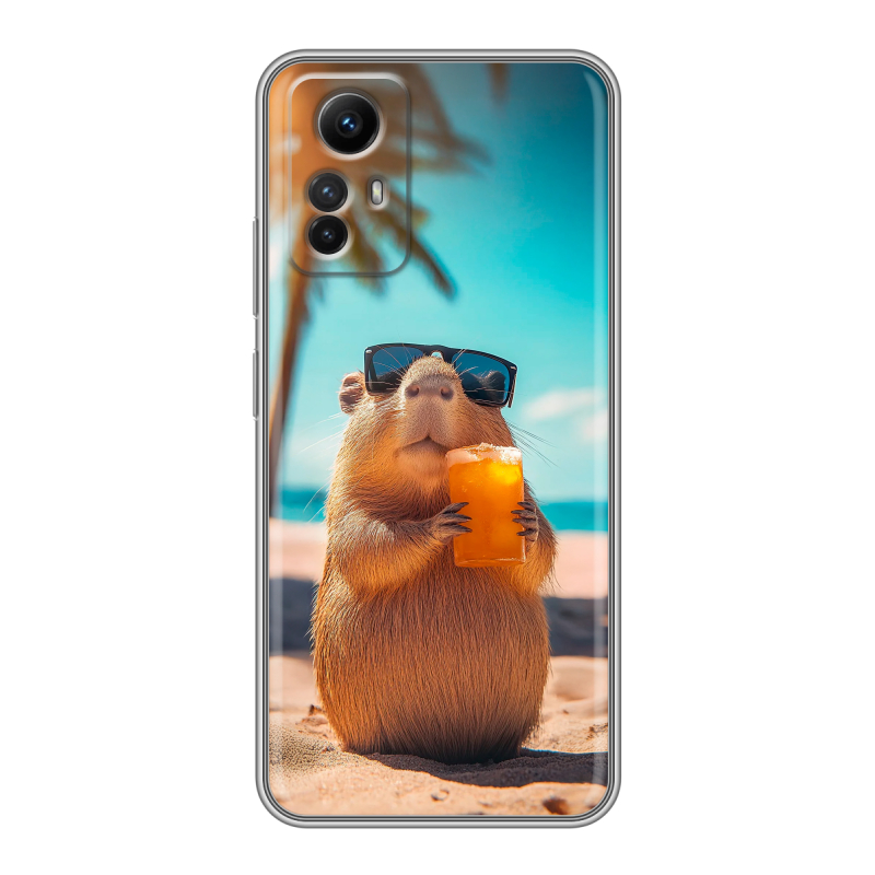 Силиконовый чехол на Xiaomi RedMi Note 12S с принтом Капибара Силиконовый чехол на Xiaomi RedMi Note 12S с принтом Капибара
