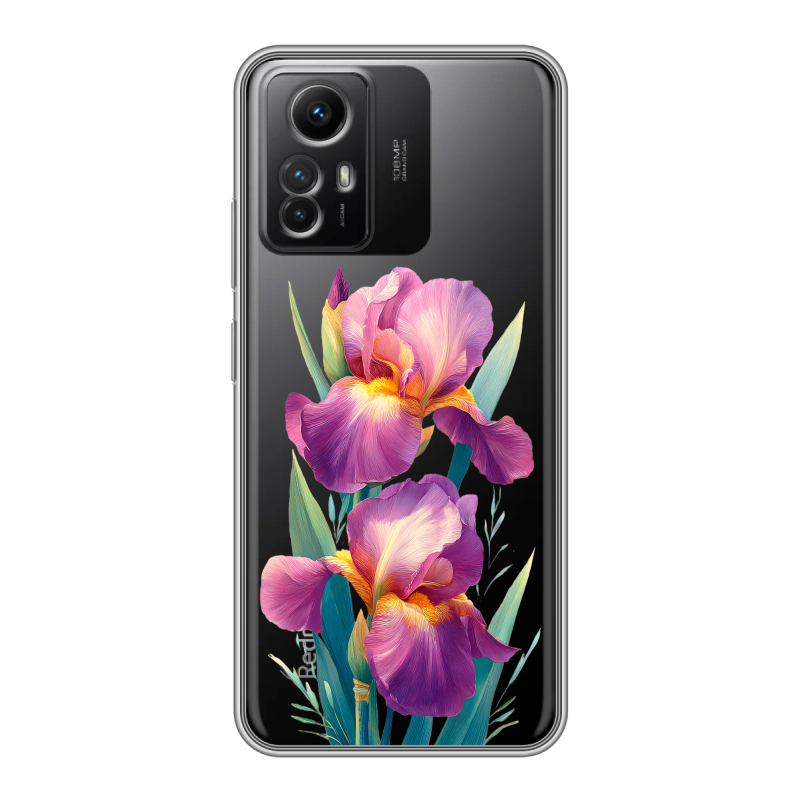 Силиконовый противоударный чехол на Xiaomi RedMi Note 12S с принтом Цветы орхидеи Силиконовый противоударный чехол на Xiaomi RedMi Note 12S с принтом Цветы орхидеи