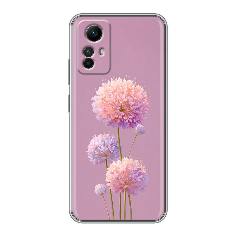 Силиконовый противоударный чехол на Xiaomi RedMi Note 12S с принтом Цветы Силиконовый противоударный чехол на Xiaomi RedMi Note 12S с принтом Цветы