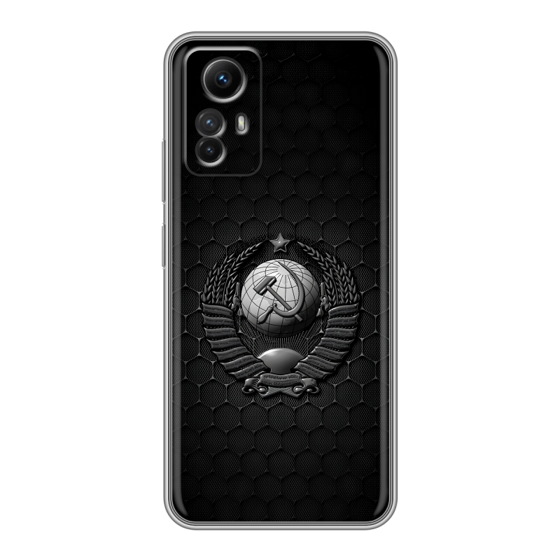Силиконовый чехол на Xiaomi RedMi Note 12S с принтом Герб Флаг СССР Силиконовый чехол на Xiaomi RedMi Note 12S с принтом Герб Флаг СССР