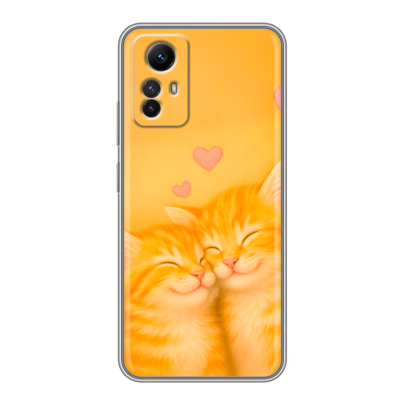 Силиконовый противоударный чехол на Xiaomi RedMi Note 12S с принтом Милые котята Силиконовый противоударный чехол на Xiaomi RedMi Note 12S с принтом Милые котята