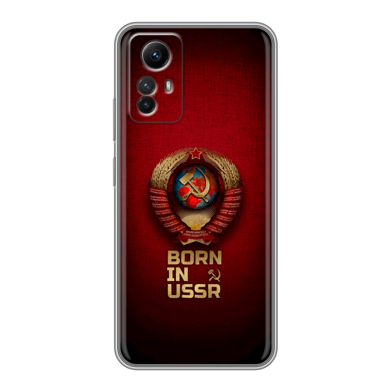 Силиконовый чехол на Xiaomi RedMi Note 12S с принтом Флаг Герб СССР Силиконовый чехол на Xiaomi RedMi Note 12S с принтом Флаг Герб СССР