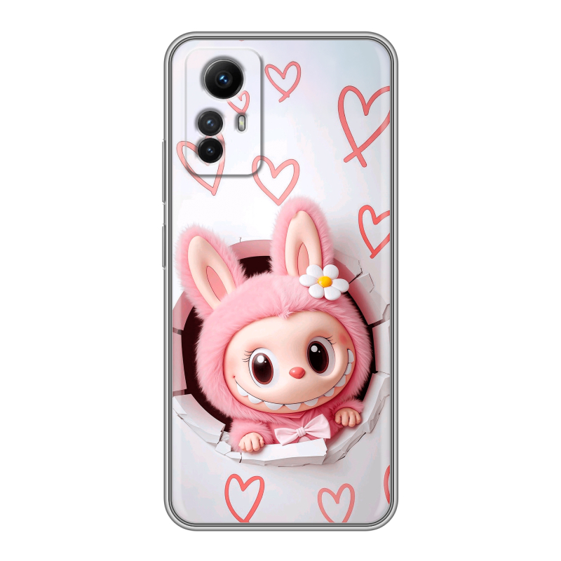 Силиконовый чехол на Xiaomi RedMi Note 12S с принтом Labubu Лабубу Силиконовый чехол на Xiaomi RedMi Note 12S с принтом Labubu Лабубу
