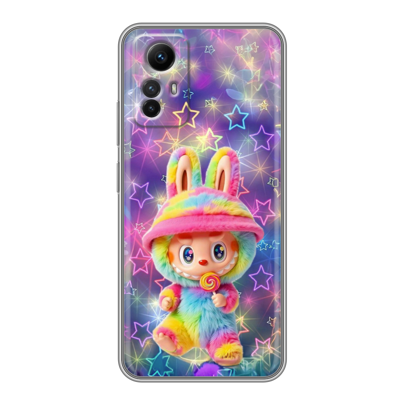 Силиконовый противоударный чехол на Xiaomi RedMi Note 12S с принтом Labubu Лабубу Силиконовый противоударный чехол на Xiaomi RedMi Note 12S с принтом Labubu Лабубу