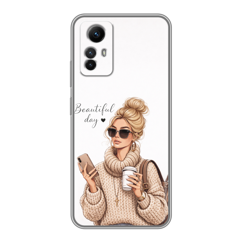Силиконовый противоударный чехол на Xiaomi RedMi Note 12S с принтом женский Силиконовый противоударный чехол на Xiaomi RedMi Note 12S с принтом женский