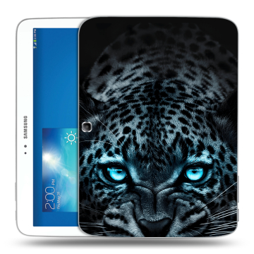 Силиконовый чехол на Samsung Galaxy Tab 3 10.1 с принтом Темный леопард
