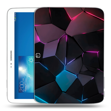 Силиконовый чехол на Samsung Galaxy Tab 3 10.1 с принтом Геометрия неона